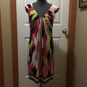 London Times multi print slip dress